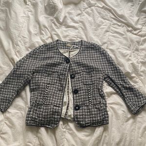 Black and white patterned blazer